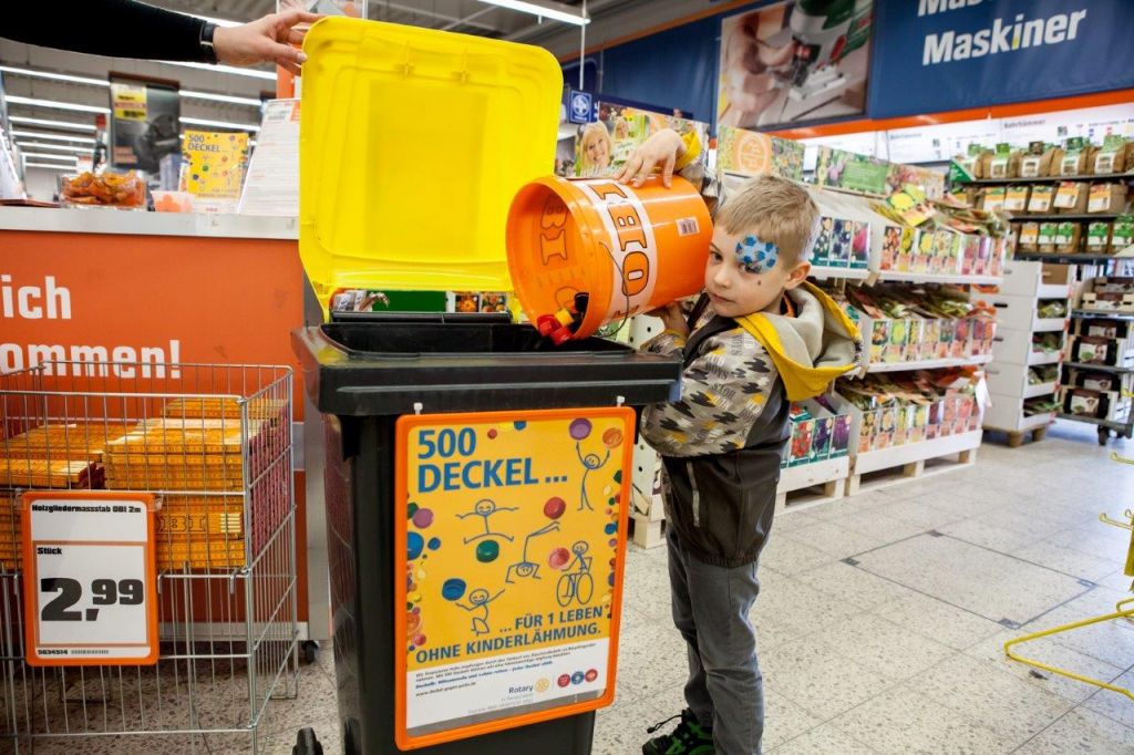 Deckel gegen Polio: Neue Sammelstelle im OBI Baumarkt in